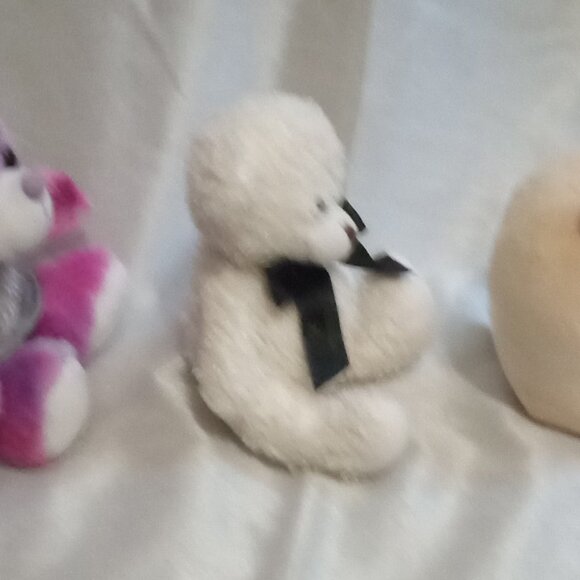 3 gift basket stuffers purple/pink teddy cream teddy & white belly hampster - Picture 4 of 5